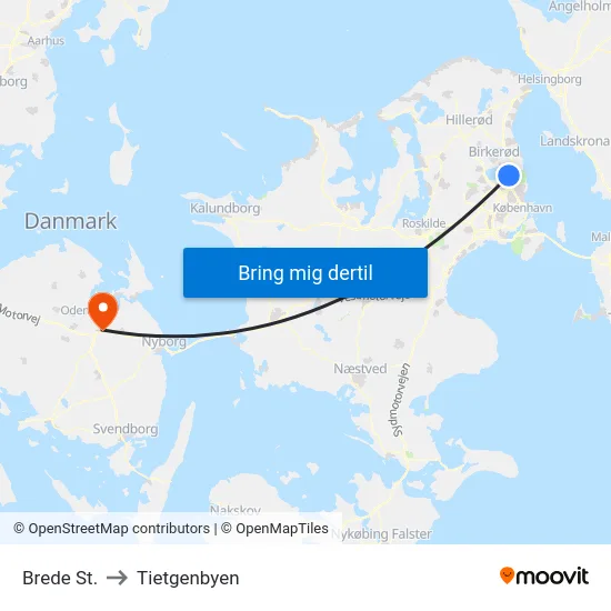 Brede St. to Tietgenbyen map
