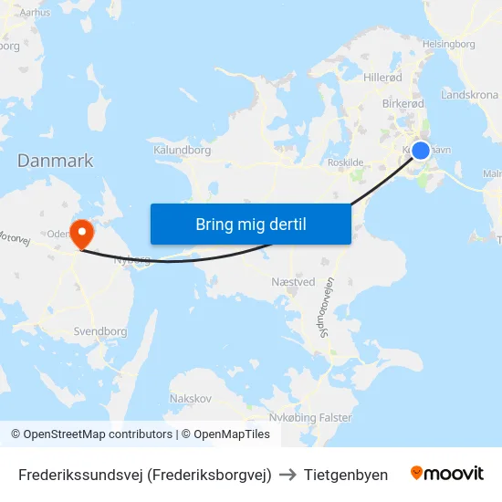 Frederikssundsvej (Frederiksborgvej) to Tietgenbyen map