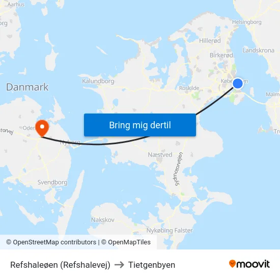 Refshaleøen (Refshalevej) to Tietgenbyen map