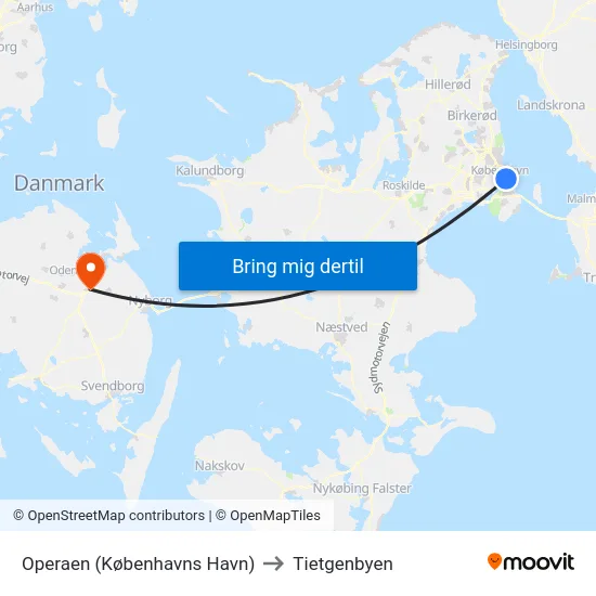 Operaen (Københavns Havn) to Tietgenbyen map