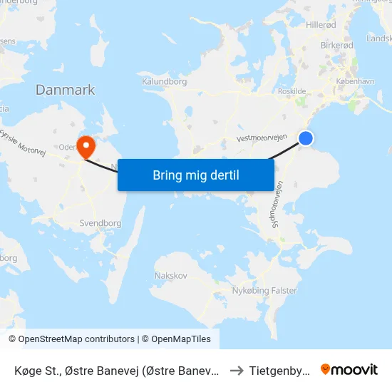 Køge St., Østre Banevej (Østre Banevej) to Tietgenbyen map