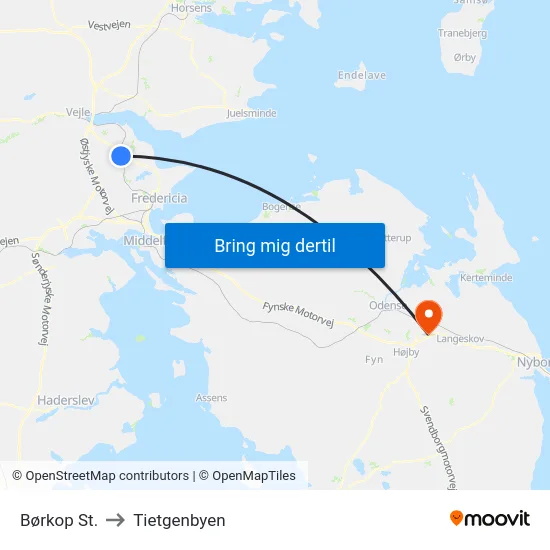 Børkop St. to Tietgenbyen map