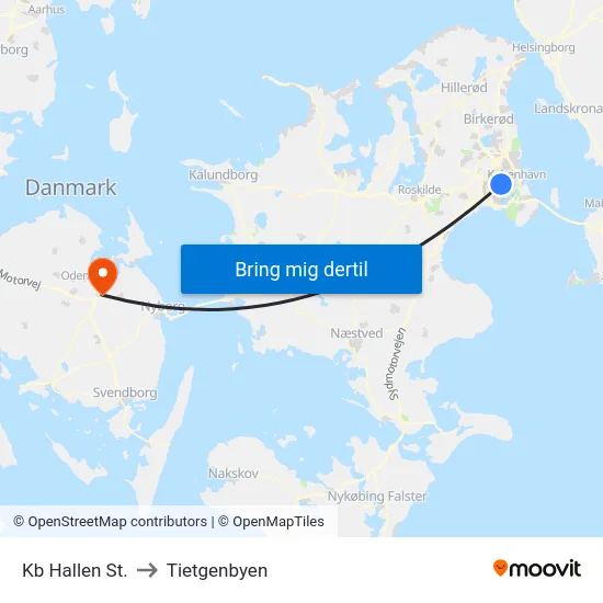 Kb Hallen St. to Tietgenbyen map