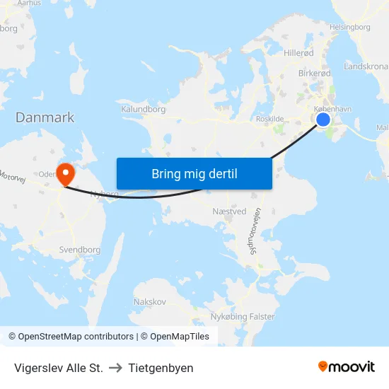 Vigerslev Alle St. to Tietgenbyen map