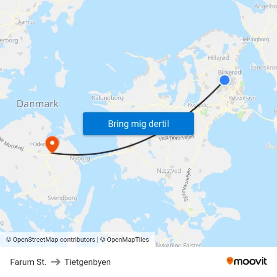 Farum St. to Tietgenbyen map