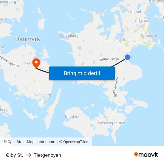 Ølby St. to Tietgenbyen map