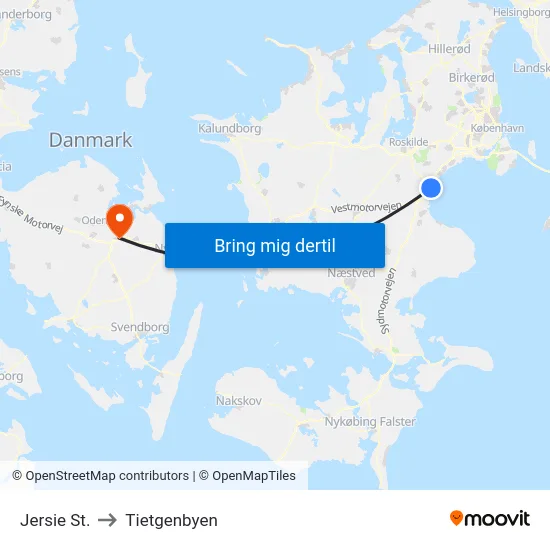 Jersie St. to Tietgenbyen map