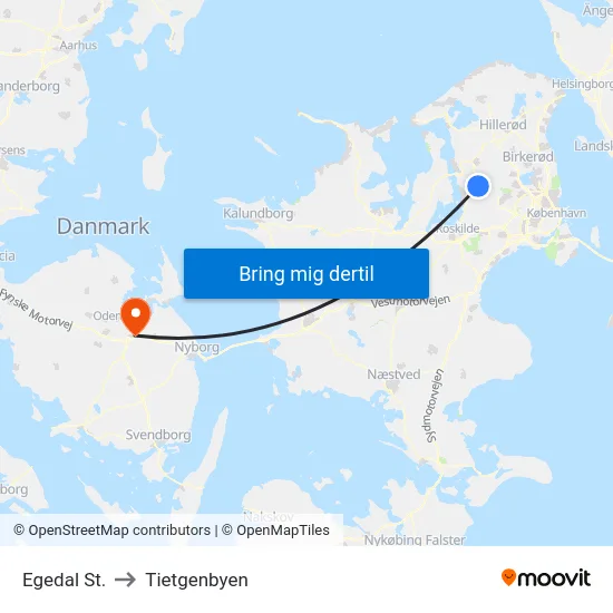 Egedal St. to Tietgenbyen map