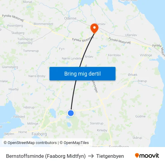 Bernstoffsminde (Faaborg Midtfyn) to Tietgenbyen map