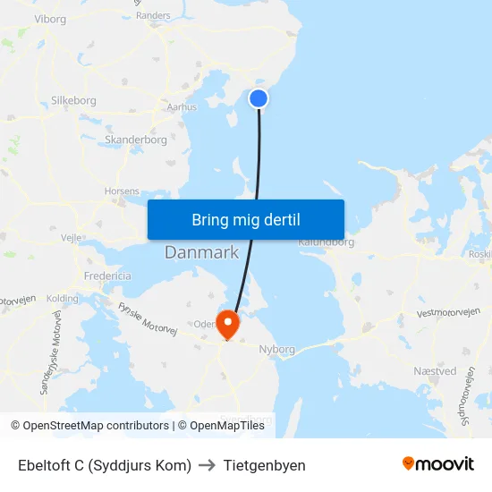 Ebeltoft C (Syddjurs Kom) to Tietgenbyen map