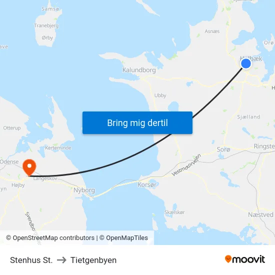 Stenhus St. to Tietgenbyen map