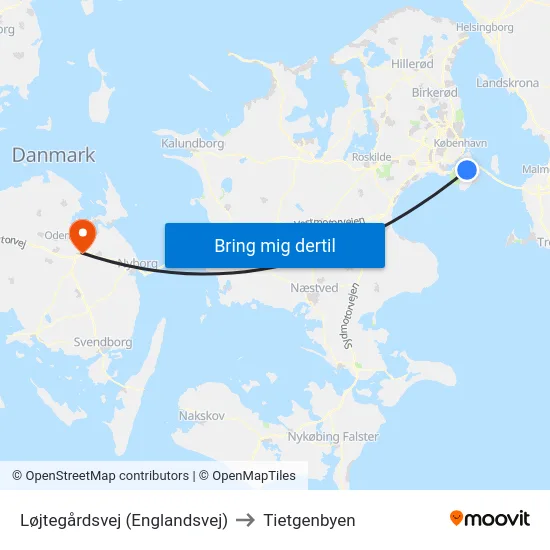 Løjtegårdsvej (Englandsvej) to Tietgenbyen map