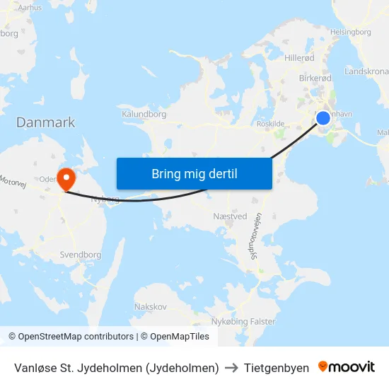 Vanløse St. Jydeholmen (Jydeholmen) to Tietgenbyen map