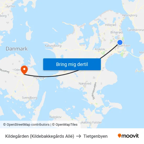 Kildegården (Kildebakkegårds Allé) to Tietgenbyen map