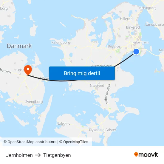 Jernholmen to Tietgenbyen map