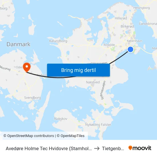 Avedøre Holme Tec Hvidovre (Stamholmen) to Tietgenbyen map