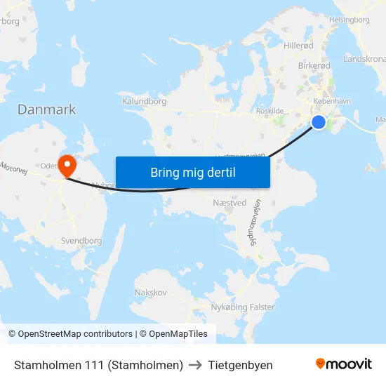 Stamholmen 111 (Stamholmen) to Tietgenbyen map