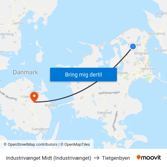 Industrivænget Midt (Industrivænget) to Tietgenbyen map