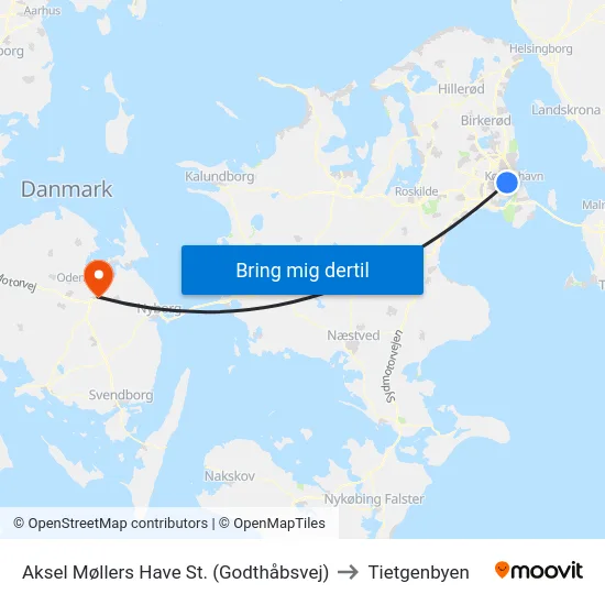 Aksel Møllers Have St. (Godthåbsvej) to Tietgenbyen map