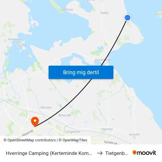 Hverringe Camping (Kerteminde Kommune) to Tietgenbyen map