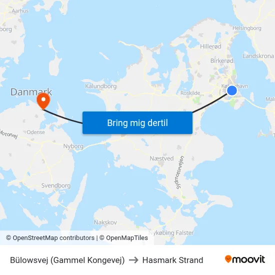Bülowsvej (Gammel Kongevej) to Hasmark Strand map