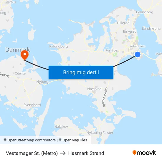 Vestamager St. (Metro) to Hasmark Strand map