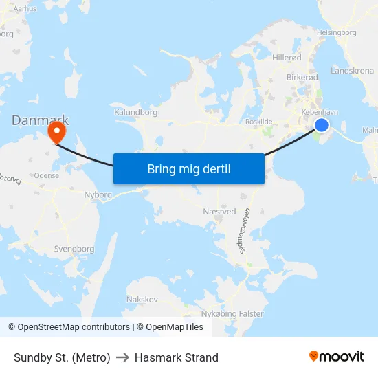 Sundby St. (Metro) to Hasmark Strand map
