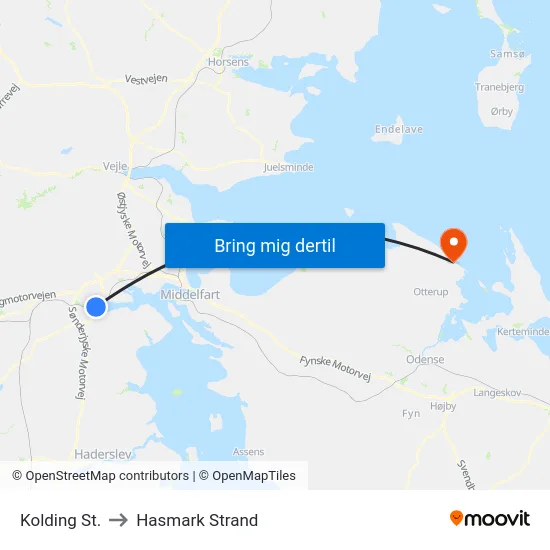 Kolding St. to Hasmark Strand map