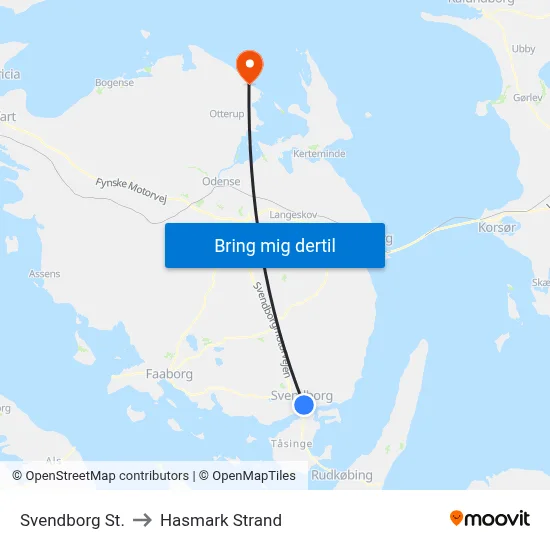 Svendborg St. to Hasmark Strand map