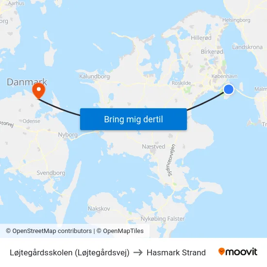 Løjtegårdsskolen (Løjtegårdsvej) to Hasmark Strand map