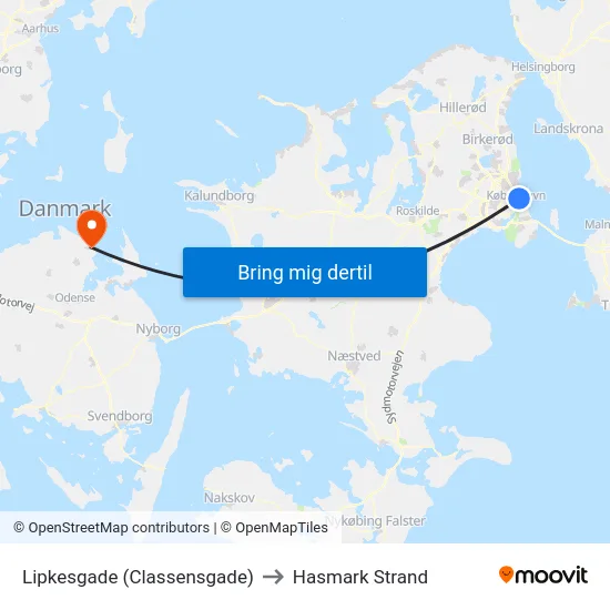 Lipkesgade (Classensgade) to Hasmark Strand map