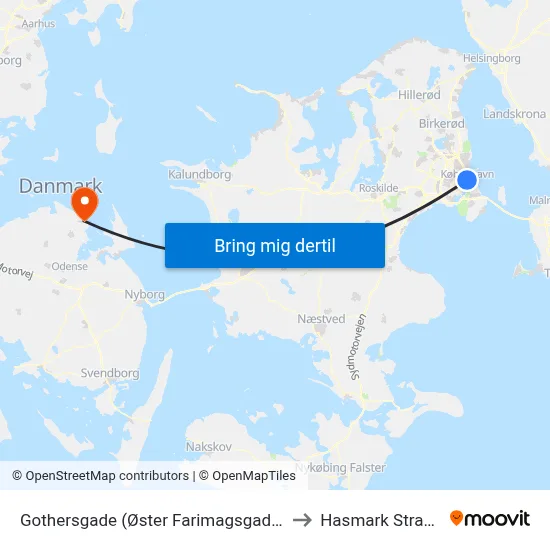 Gothersgade (Øster Farimagsgade) to Hasmark Strand map