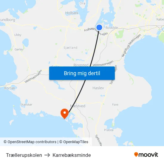 Trællerupskolen to Karrebæksminde map