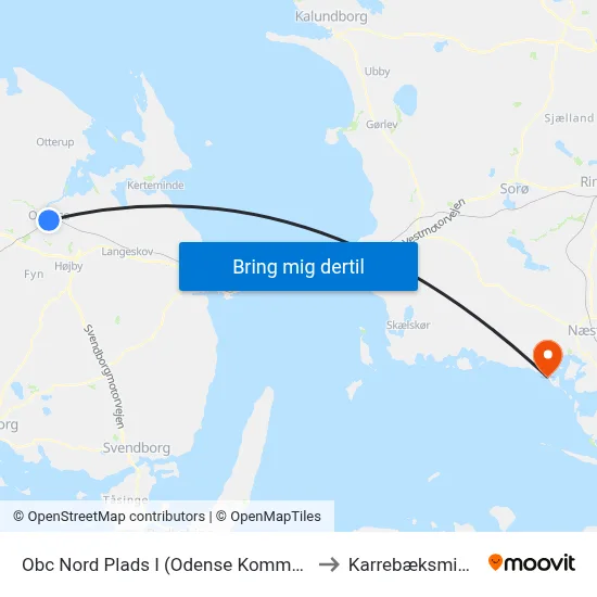 Obc Nord Plads I (Odense Kommune) to Karrebæksminde map
