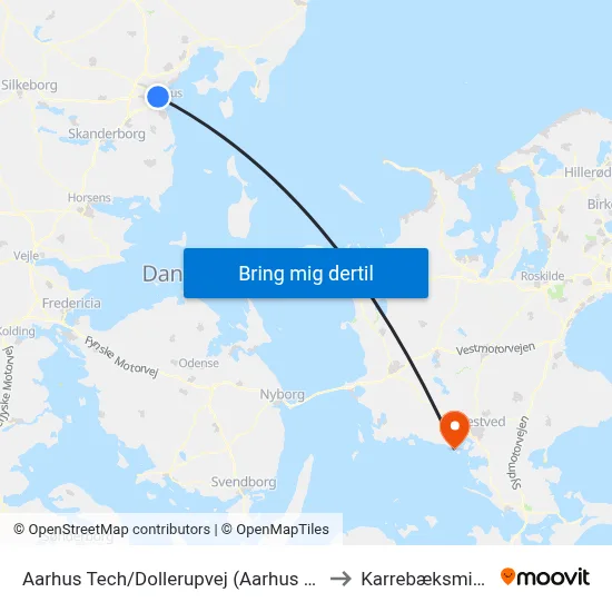 Aarhus Tech/Dollerupvej (Aarhus Kom) to Karrebæksminde map