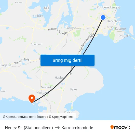 Herlev St. (Stationsalleen) to Karrebæksminde map