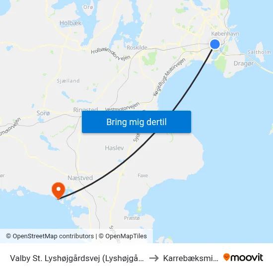 Valby St. Lyshøjgårdsvej (Lyshøjgårdsvej) to Karrebæksminde map
