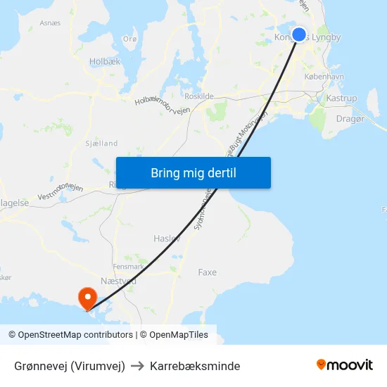 Grønnevej (Virumvej) to Karrebæksminde map