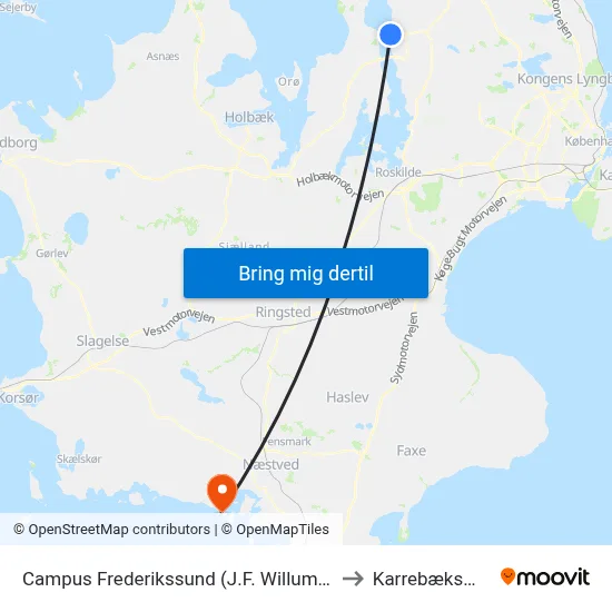 Campus Frederikssund (J.F. Willumsens Vej) to Karrebæksminde map