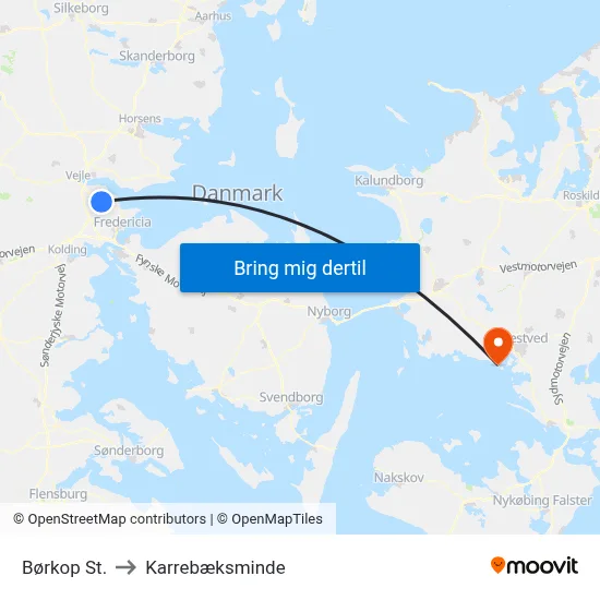 Børkop St. to Karrebæksminde map