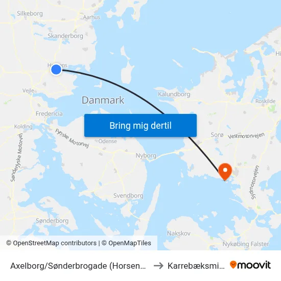Axelborg/Sønderbrogade (Horsens Kom) to Karrebæksminde map