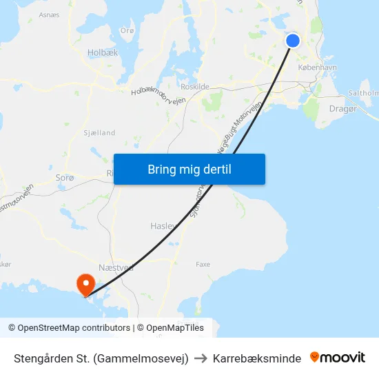 Stengården St. (Gammelmosevej) to Karrebæksminde map