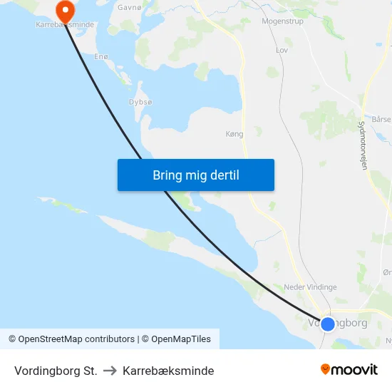 Vordingborg St. to Karrebæksminde map