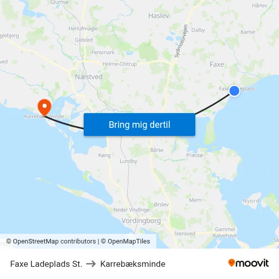 Faxe Ladeplads St. to Karrebæksminde map