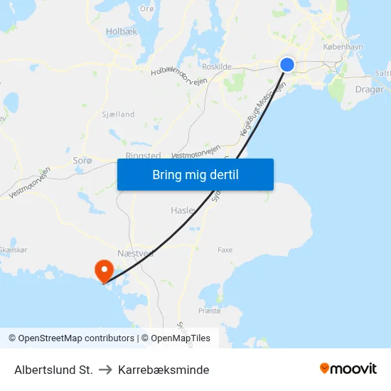 Albertslund St. to Karrebæksminde map