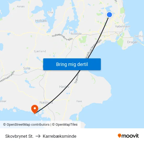 Skovbrynet St. to Karrebæksminde map