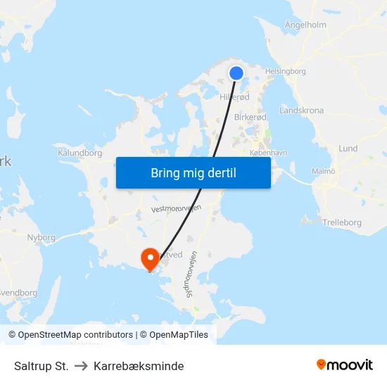 Saltrup St. to Karrebæksminde map
