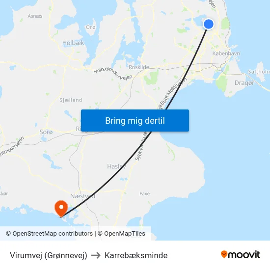 Virumvej (Grønnevej) to Karrebæksminde map