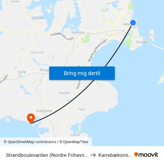 Strandboulevarden (Nordre Frihavnsgade) to Karrebæksminde map