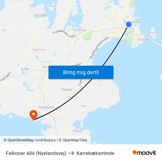 Falkoner Allé (Nyelandsvej) to Karrebæksminde map